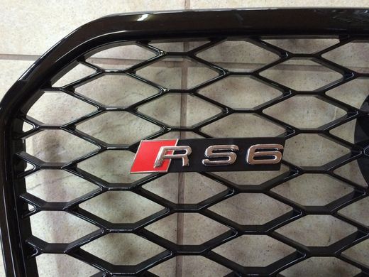 Решетка радиатора Audi A6 С7 черная + квадро (11-14 г.в.) тюнинг фото