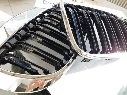 Решітка радіатора (ніздрі) BMW X3 F25 / X4 F26 хром рамка тюнінг фото