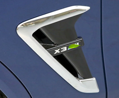 Накладки на крила-зябра BMW X3 G01 чорні + хром тюнінг фото