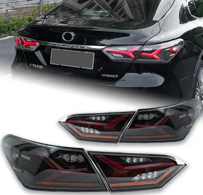 Оптика задняя, фонари на Toyota Camry 70 Full Led дымчатые тюнинг фото