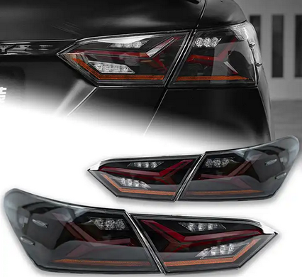 Оптика задняя, фонари на Toyota Camry 70 Full Led дымчатые тюнинг фото