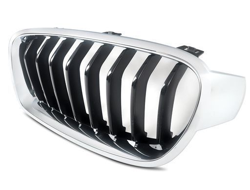 Решетка радиатора BMW F30 / F31 черная + хром рамка тюнинг фото