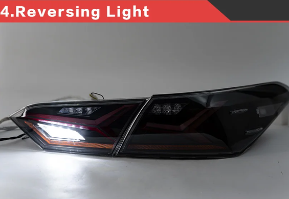 Оптика задняя, фонари на Toyota Camry 70 Full Led дымчатые тюнинг фото