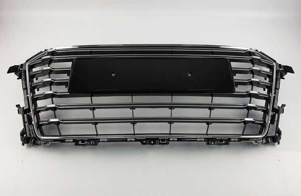 Решетка радиатора Audi TT S-Line черный + хром (14-18 г.в.) тюнинг фото