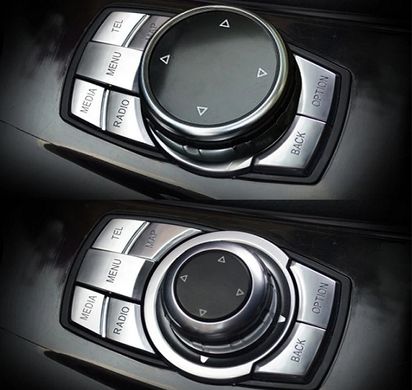 Накладки кнопок мультемідійного центру BMW F20 F22 F30 F32 F34 F36 F10 F06 X3 X4 X5 X6 хром тюнінг фото