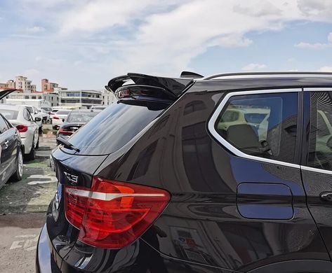 Cпойлер задней двери BMW X3 F25 черный глянцевый ABS-пластик тюнинг фото