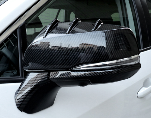 Накладки на дзеркала Toyota RAV4, під карбон (2019-...) тюнінг фото