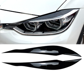 Накладки на фары (реснички) BMW F30 черный глянец АБС тюнинг фото