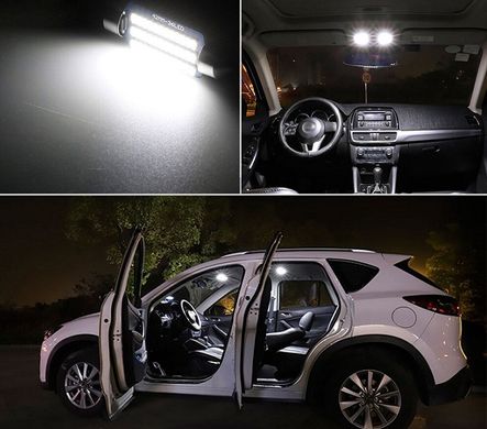 Светодиодные лампы салона Nissan Juke (10-14 г.в.) тюнинг фото
