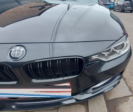 Накладки на фари (віЇ) BMW F30 чорний глянець АБС тюнінг фото