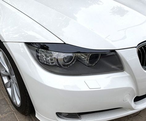 Реснички на BMW 3 E90/E91 черный глянец ABS-пластик тюнинг фото