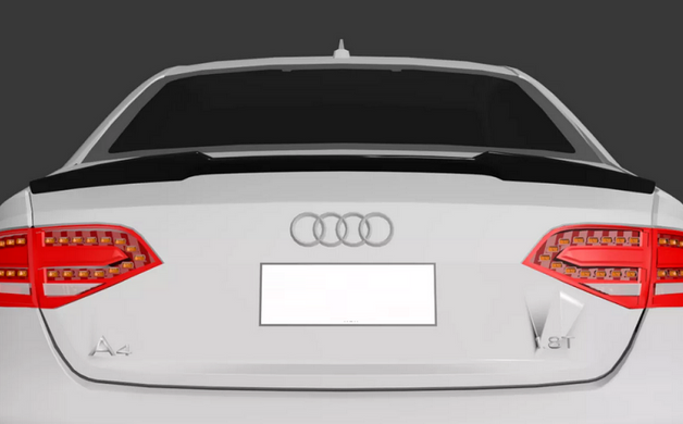 Спойлер на Audi A4 B8 стиль M4 чорний глянсовий ABS-пластик (08-12 р.в.) тюнінг фото