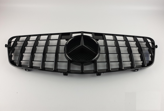 Решетка радиатора Mercedes W212 стиль GT, черный глянец (09-13 г.в.) тюнинг фото