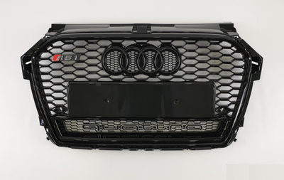 Решетка радиатора Audi A1 стиль RS1 с логотипом "Кватро" (14-18 г.в.) тюнинг фото