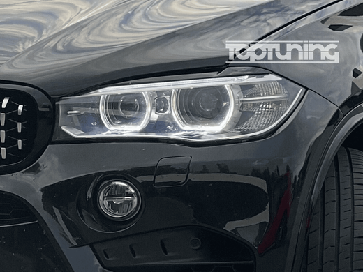 Реснички на BMW X5 F15 / X6 F16 черный глянец АБС тюнинг фото