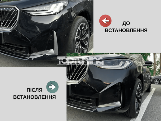 Накладки переднего бампера BMW X3 G45 M Sport 2025+ черный глянец тюнинг фото