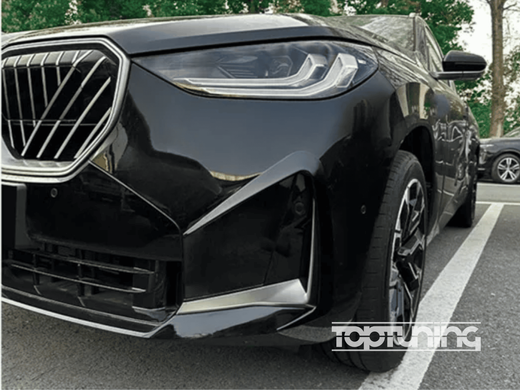 Накладки переднего бампера BMW X3 G45 M Sport 2025+ черный глянец тюнинг фото