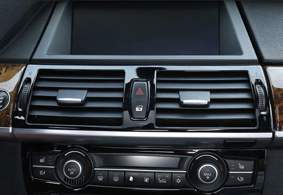 Накладка центрального кондиціонера салону BMW X5 E70 / X6 E71 чорна тюнінг фото