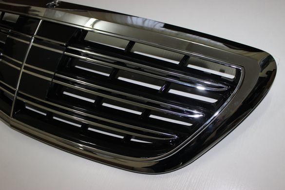 Решітка радіатора без зірки Mercedes W222 в стилі S65 тюнінг фото