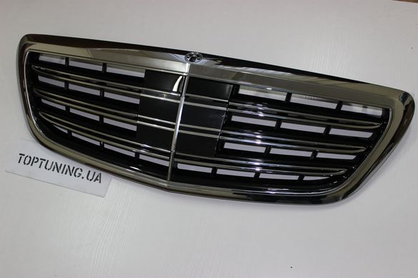 Решітка радіатора без зірки Mercedes W222 в стилі S65 тюнінг фото