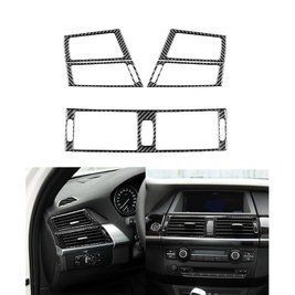 Накладки центрального и боковых кондиционеров салона BMW X5 E70 X6 E71 карбон тюнинг фото