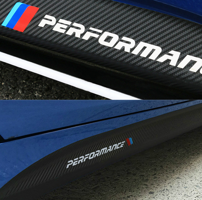 Наклейки на пороги BMW F10 F11 F01 F02 G30 стиль Performance тюнинг фото