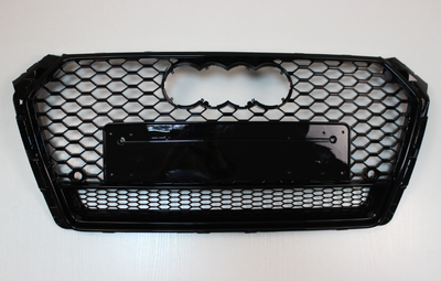 Решетка радиатора Ауди A4 B9 в RS4 стиле, черная + квадро тюнинг фото