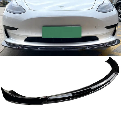 Накладка переднего бампера Tesla Model Y черный глянец (2020-...) тюнинг фото