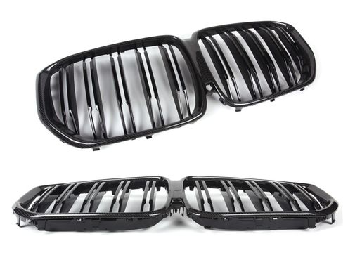 Решітка радіатора на BMW G05 стиль М чорна глянсова + рамка під карбон тюнінг фото