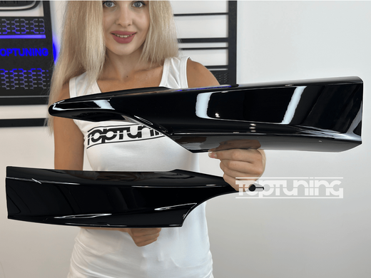 Накладки переднего бампера, клыки BMW 3 серии GT F34 ABS-пластик черный глянец тюнинг фото