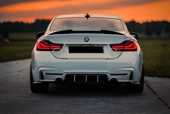 Спойлер на BMW 4 F36 стиль M4 чорний глянсовий ABS-пластик тюнінг фото