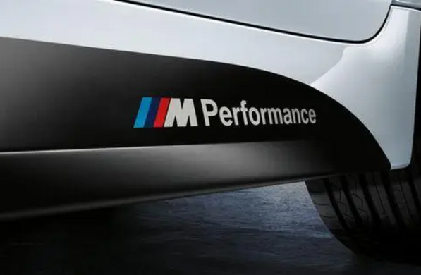 Наклейки на пороги BMW F10 F11 F01 F02 G30 Performance черный глянец тюнинг фото
