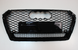 Решітка радіатора Ауді A4 B9 в RS4 стилі, чорна + квадро тюнінг фото