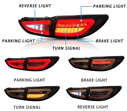 Оптика задня, ліхтарі Mazda 6 Full Led димчасті (12-17 р.в.) тюнінг фото