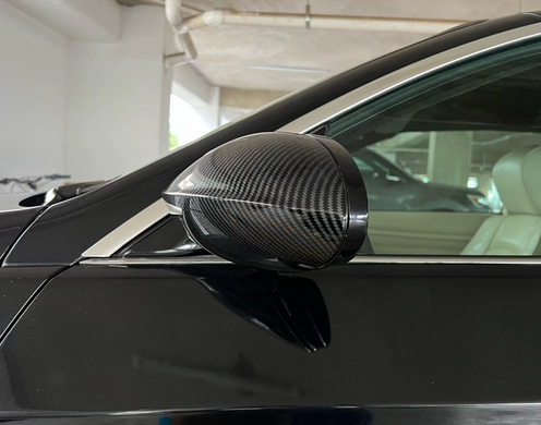 Накладки на дзеркала BMW E90 / E91 / E92 / E93 під карбон, дорестайл тюнінг фото