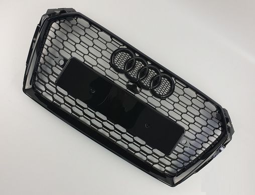 Решітка радіатора Ауді A4 B9 в RS4 стилі, чорна глянсова тюнінг фото
