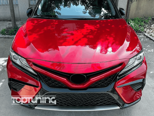 Накладки (спліттери) переднього бампера Toyota Camry (2018-2020) чорний глянець тюнінг фото