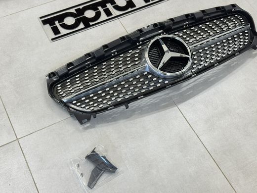 Решетка радиатора Mercedes W117 стиль Diamond Silver (13-16 г.в.) тюнинг фото