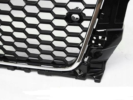 Решетка радиатора AUDI A3 (8V) в стиле RS3 черная с хром рамкой тюнинг фото
