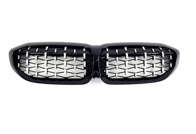 Решетка радиатора BMW G20 стиль Diamond Black+Chrom тюнинг фото