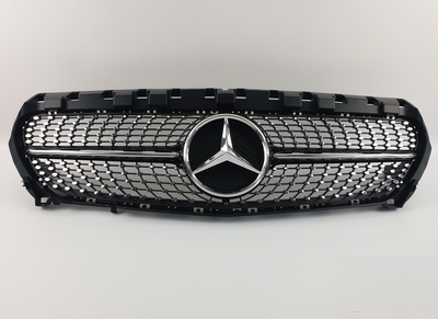 Решетка радиатора Mercedes W117 стиль Diamond Black (13-16 г.в.) тюнинг фото