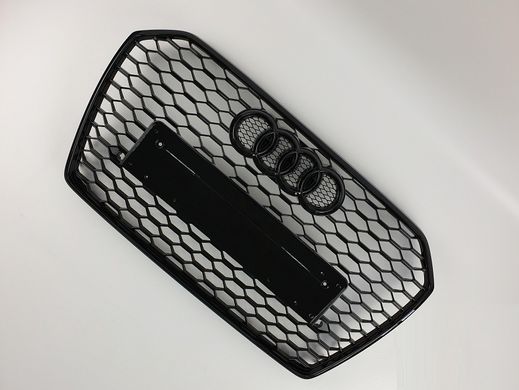 Решітка радіатора Ауді A6 C7 стиль RS6 чорний глянець (14-18 р.в.) тюнінг фото