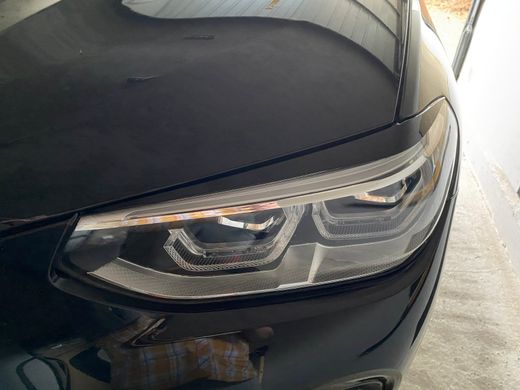 Накладки на фары, реснички BMW X3 G01 X4 G02 черный глянец АБС тюнинг фото