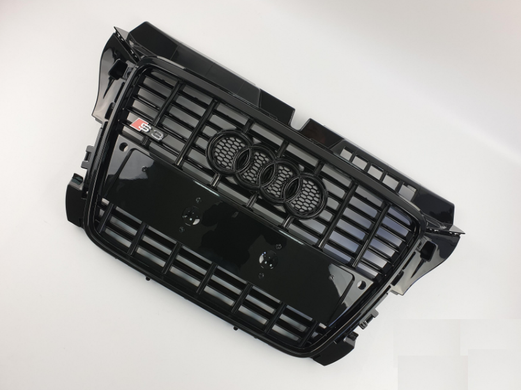 Решетка радиатора Audi A3 8P, стиль S3 черный глянец (08-12 г.в.) тюнинг фото