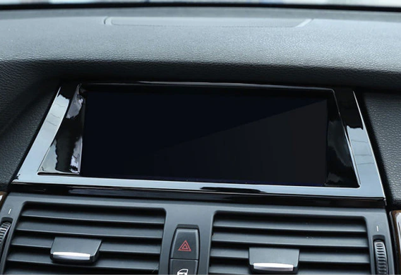 Накладка экрана центральной панели BMW X5 E70 / X6 E71 черная тюнинг фото