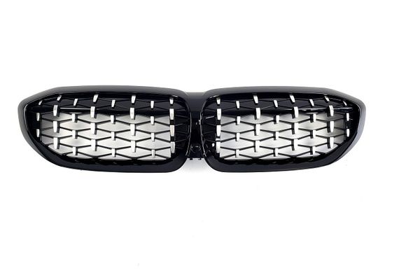 Решетка радиатора BMW G20 стиль Diamond Black+Chrom (18-22 г.в.) тюнинг фото