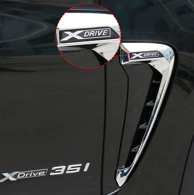 Накладки на крылья-жабры BMW X5 F15 стиль Xdrive черные+хром тюнинг фото