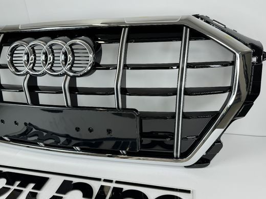 Решетка радиатора Audi Q38 3A стиль SQ3 черная+хром (2018-2023 г.в.) тюнинг фото