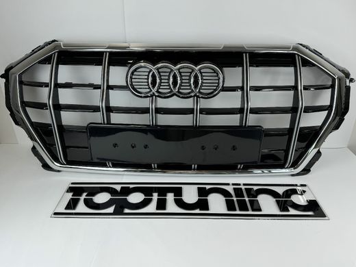 Решетка радиатора Audi Q38 3A стиль SQ3 черная+хром (2018-2023 г.в.) тюнинг фото