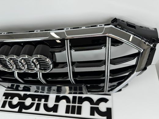 Решетка радиатора Audi Q38 3A стиль SQ3 черная+хром (2018-2023 г.в.) тюнинг фото
